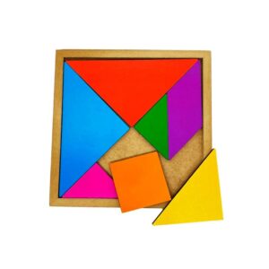 Tangram Colorido Brinquedo Educativo Em Madeira