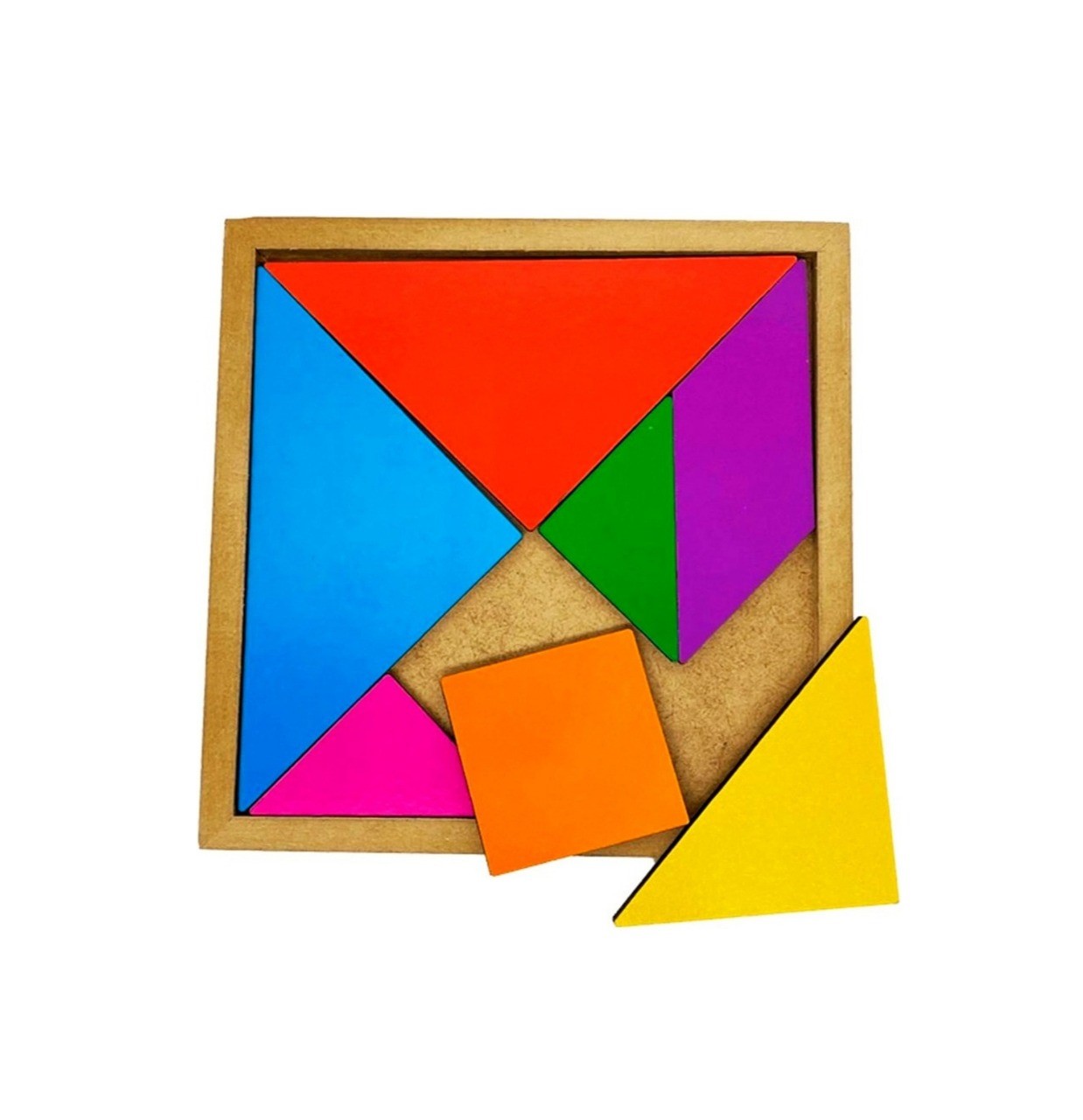 Tangram Colorido Brinquedo Educativo Em Madeira