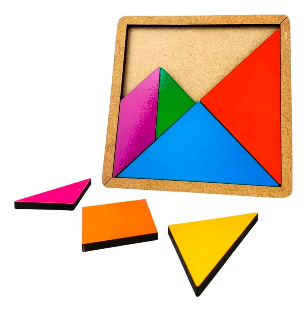 Tangram Colorido Brinquedo Educativo Em Madeira - Imagem 5