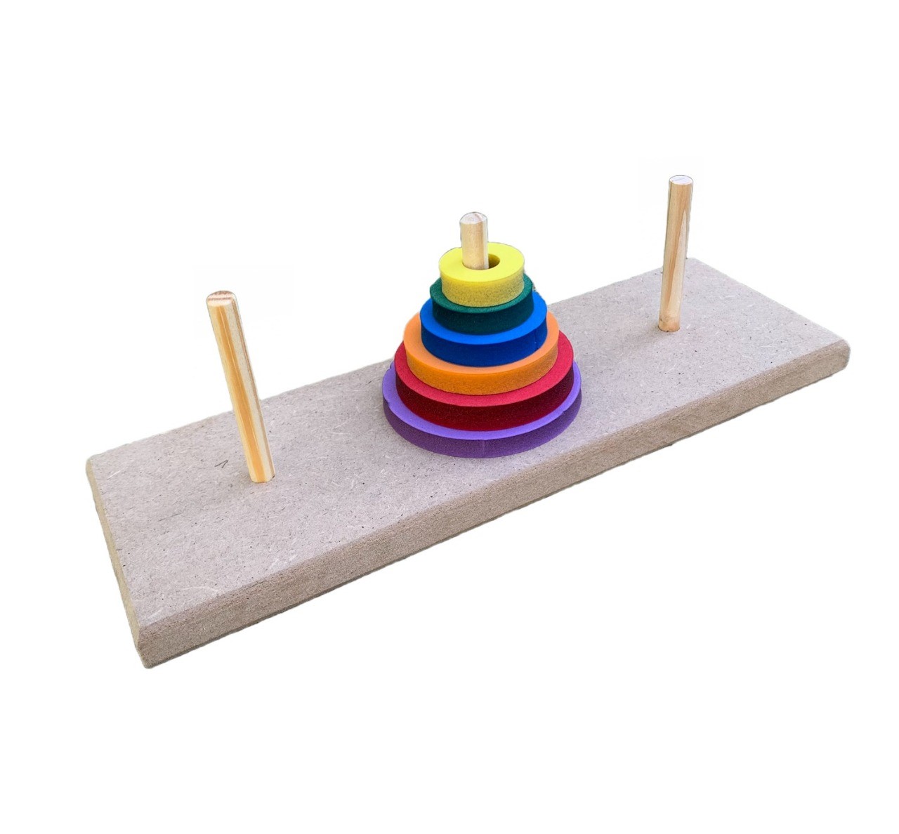 Kit 3 Brinquedo Pedagógico Torre De Hanói Pinos Formas !! - Imagem 3